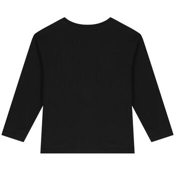 Girls Black Elephant Long Sleeve Top